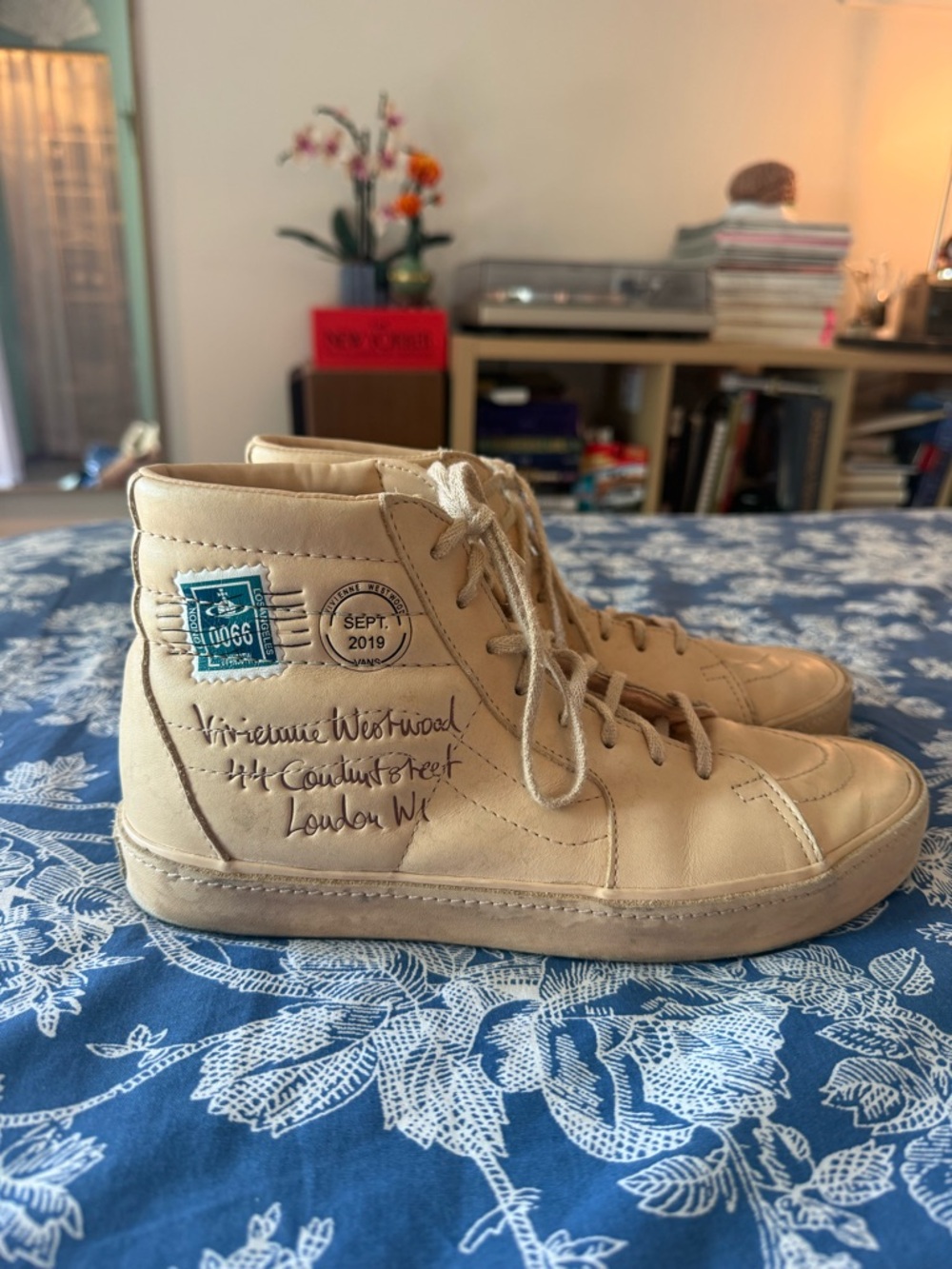 Vivienne Westwood Beige High-Top Leather Sneakers